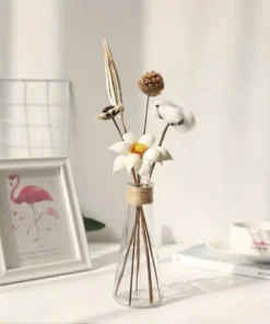 Bình Hoa Thủy Tinh Trong Suốt Thắt Dây Thừng Vintage – Bình Decor Cắm Hoa Khô, Hoa Tươi Tối Giản