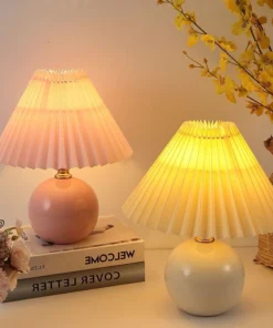 Đèn Ngủ Để Bàn Cây Nấm Xếp Ly Vintage – Đèn Decor Phòng Ngủ Phong Cách Hàn Quốc