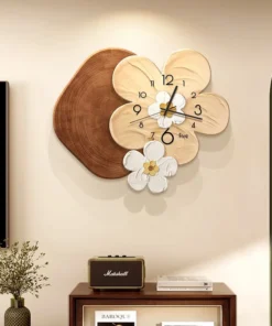 Đồng Hồ Treo Tường Hình Bông Hoa Nghệ Thuật 3D – Đồng Hồ Decor Phòng Khách Sang Trọng Hiện Đại