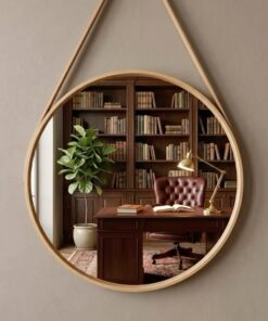 Gương Treo Tường Tròn Khung Gỗ Dây Thừng Decor Phong Cách Bắc Âu Trang Trí Nhà Cửa